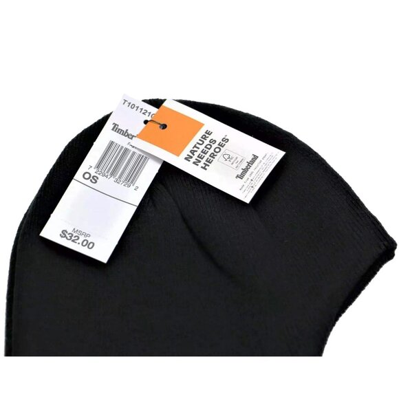 New! Timberland Knit Balaclava! Black With Patch Use as Face Warmer Mask or Hat - Picture 3 of 3